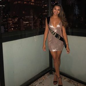 champagne gold sequin dress